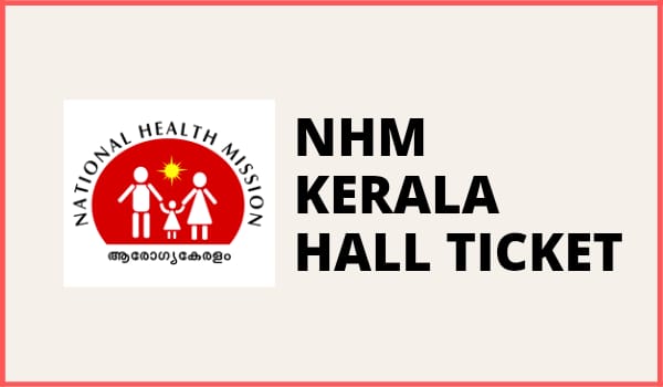 NHM Kerala Hall Ticket