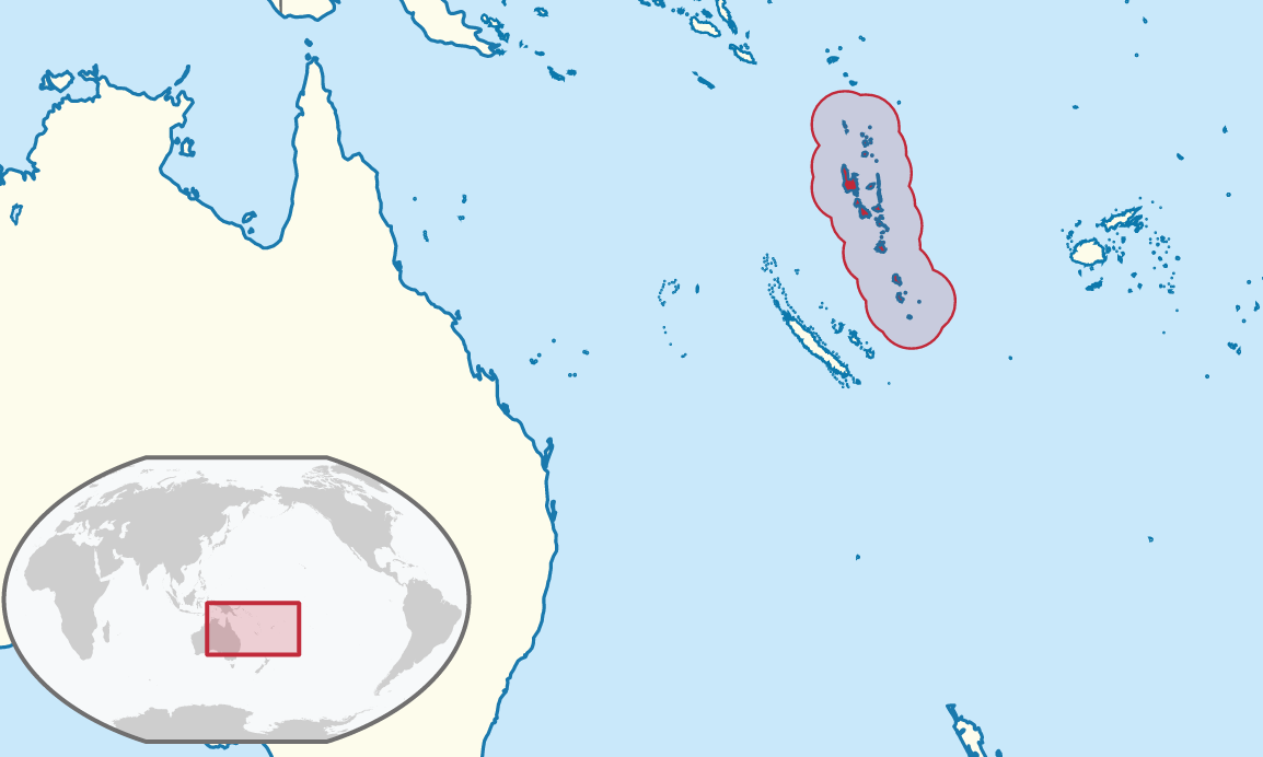 Vanuatu Island on Globe