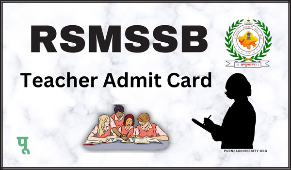 RSMSSB Teacher Admit Card